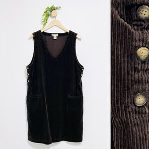 Eddie Bauer Vintage Corduroy Brown Dark Academia Dress